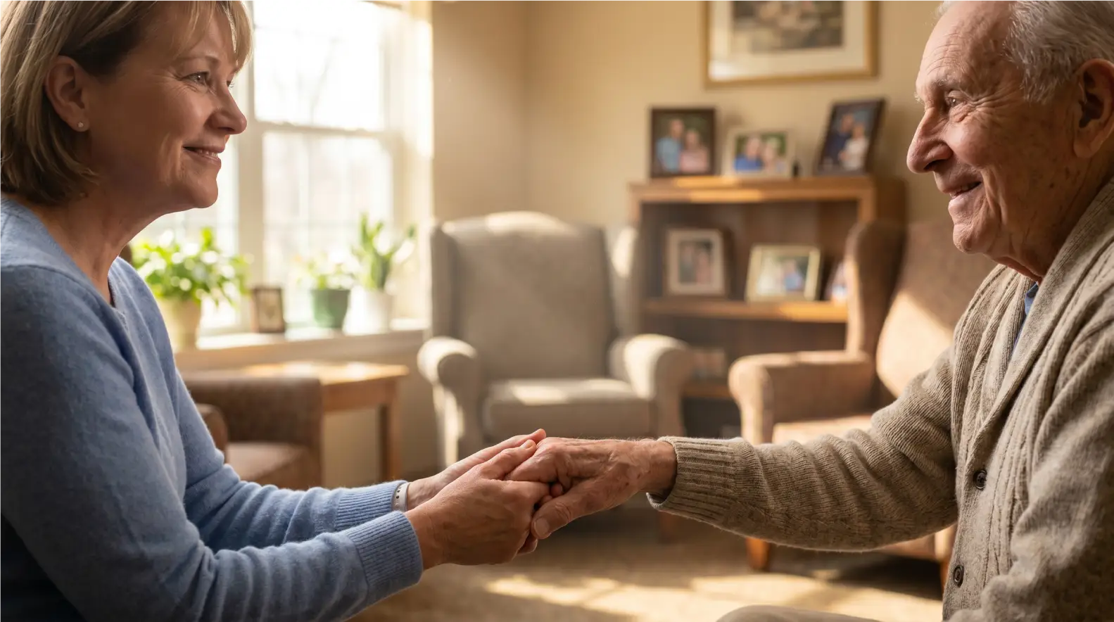 Senior mother and father considering memory care